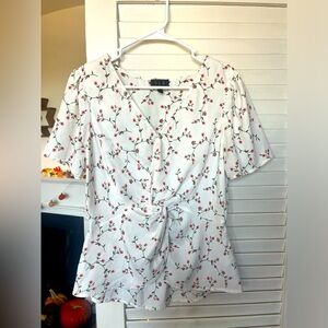 White Floral Blouse by OLM